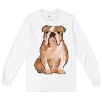 White bulldog Long Sleeve Tee - MaliasSmallBusiness