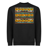 Black sunflowers leopard cowhide turquoise Heavyweight Sweatshirt - BarkalooDesign
