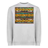 Heather Grey sunflowers leopard cowhide turquoise Heavyweight Sweatshirt - BarkalooDesign