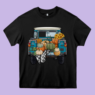 Pumpkin Truck Heavy Core Tee Designed By Ranaportraitstore