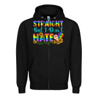 Black LGBTQ+ Straight But I Don't Hate Zipper Hoodie - BundleAndBundleShop