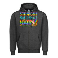Charcoal Heather LGBTQ+ Straight But I Don't Hate Zipper Hoodie - BundleAndBundleShop