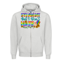 Dove Grey LGBTQ+ Straight But I Don't Hate Zipper Hoodie - BundleAndBundleShop