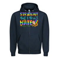 Navy LGBTQ+ Straight But I Don't Hate Zipper Hoodie - BundleAndBundleShop