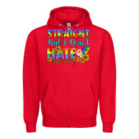 Red LGBTQ+ Straight But I Don't Hate Zipper Hoodie - BundleAndBundleShop