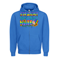 True Royal LGBTQ+ Straight But I Don't Hate Zipper Hoodie - BundleAndBundleShop