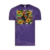 Cloud Purple western coop animals rooster sunflowers cowhide wooden serape glitter Vintage Tee - Artiststas