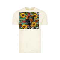 Vintage Arctic western coop animals rooster sunflowers cowhide wooden serape glitter Vintage Tee - Artiststas