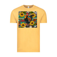 Vintage Mustard western coop animals rooster sunflowers cowhide wooden serape glitter Vintage Tee - Artiststas