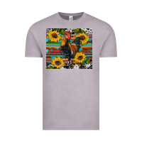 Vintage Zinc western coop animals rooster sunflowers cowhide wooden serape glitter Vintage Tee - Artiststas