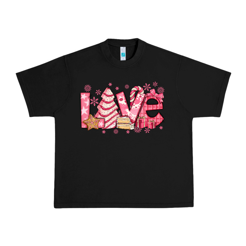 Love Pink Christmas Tree Cake Urban Heavy Tee by Jasminsmagicworld | Teevron