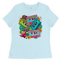 Baby Blue 90's country cassette tapes Ladies Tee - Zillion Design Studio