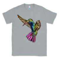 Heather Grey Flying Ruby Throated Hummingbird Classic Tee - LillyAllenDesigns