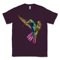 Plum Flying Ruby Throated Hummingbird Classic Tee - LillyAllenDesigns