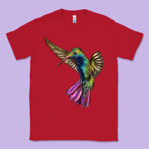 Flying Ruby Throated Hummingbird Classic Tee Designed By Lillyallendesigns