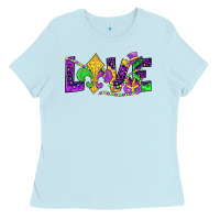 Baby Blue mardi gras love Ladies Tee - JahusDesignShop