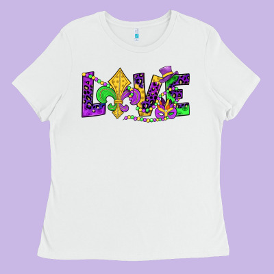 Mardi Gras Love Ladies Tee Designed By Jahusdesignshop