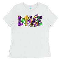 White mardi gras love Ladies Tee - JahusDesignShop