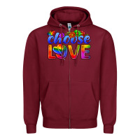 Burgundy Pride LGBTQ+ Choose Love Zipper Hoodie - BundleAndBundleShop