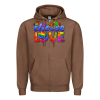 Chestnut Pride LGBTQ+ Choose Love Zipper Hoodie - BundleAndBundleShop