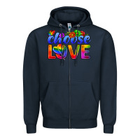 Navy Pride LGBTQ+ Choose Love Zipper Hoodie - BundleAndBundleShop