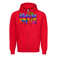 Red Pride LGBTQ+ Choose Love Zipper Hoodie - BundleAndBundleShop