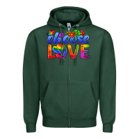 Sports Green Pride LGBTQ+ Choose Love Zipper Hoodie - BundleAndBundleShop