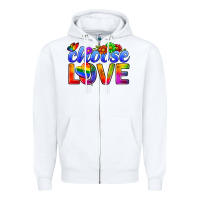 White Pride LGBTQ+ Choose Love Zipper Hoodie - BundleAndBundleShop