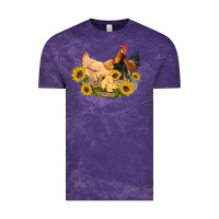 Cloud Purple western coop animals farm chicken chick rooster sunflowers Vintage Tee - Artiststas