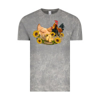 Cloud Rock western coop animals farm chicken chick rooster sunflowers Vintage Tee - Artiststas