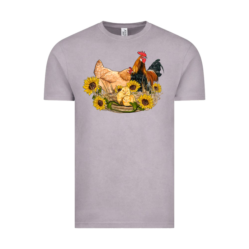 Western Coop Animals Farm Chicken Chick Rooster Sunflowers Vintage Tee by Artiststas | Teevron
