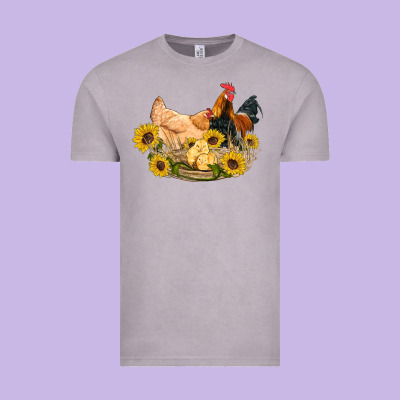 Western Coop Animals Farm Chicken Chick Rooster Sunflowers Vintage Tee Designed By Artiststas