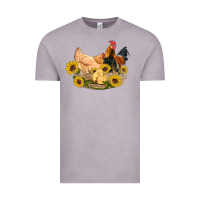 Vintage Zinc western coop animals farm chicken chick rooster sunflowers Vintage Tee - Artiststas