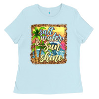 Baby Blue salt water and sunshine Ladies Tee - texasbilliewilder