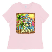 Bubblegum Pink salt water and sunshine Ladies Tee - texasbilliewilder