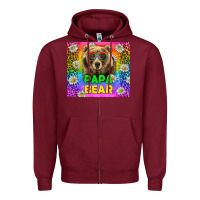 Burgundy Western Papa Bear LGBTQ+ Tumbler Zipper Hoodie - BundleAndBundleShop