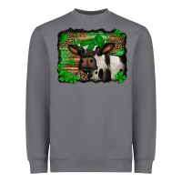 Storm st Patricks cow with leopard background holstein cow Heavyweight Sweatshirt - Jasminsmagicworld