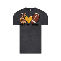 Vintage Black peace love football Vintage Tee - AdoDesignShop