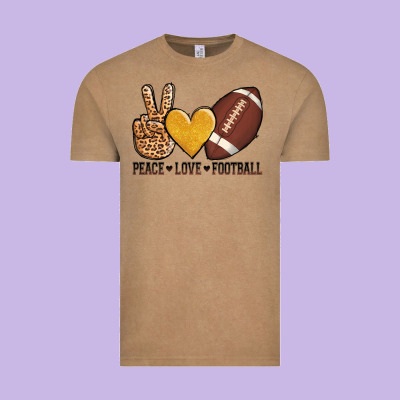 Peace Love Football Vintage Tee Designed By Adodesignshop
