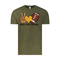 Vintage Olive peace love football Vintage Tee - AdoDesignShop