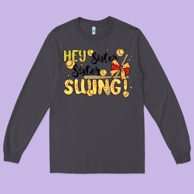 Softball Sister Long Sleeve Tee Designed By Maliassmallbusiness