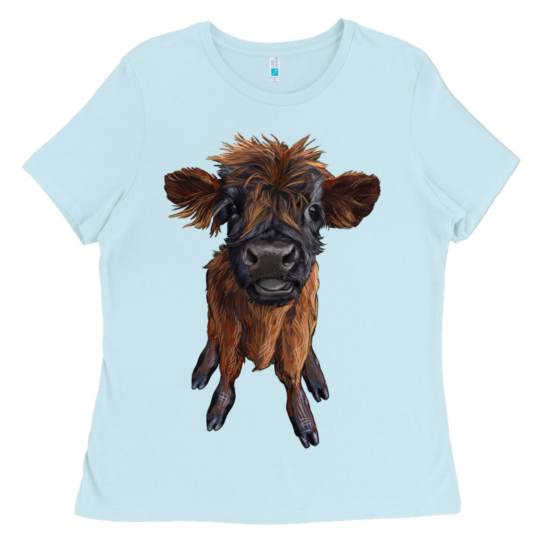Highland Cow Calf Ladies Tee by RanaPortraitStore | Teevron