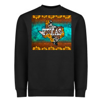 Black sunflowers cowhide leopard texas map Heavyweight Sweatshirt - BarkalooDesign