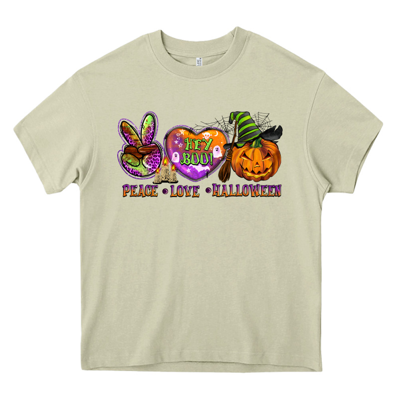 Peace Love Halloween Heavy Core Tee by BarkalooDesign | Teevron