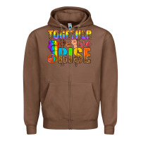 Chestnut Western LGBTQ+ Together We Rise Zipper Hoodie - BundleAndBundleShop