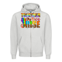 Dove Grey Western LGBTQ+ Together We Rise Zipper Hoodie - BundleAndBundleShop