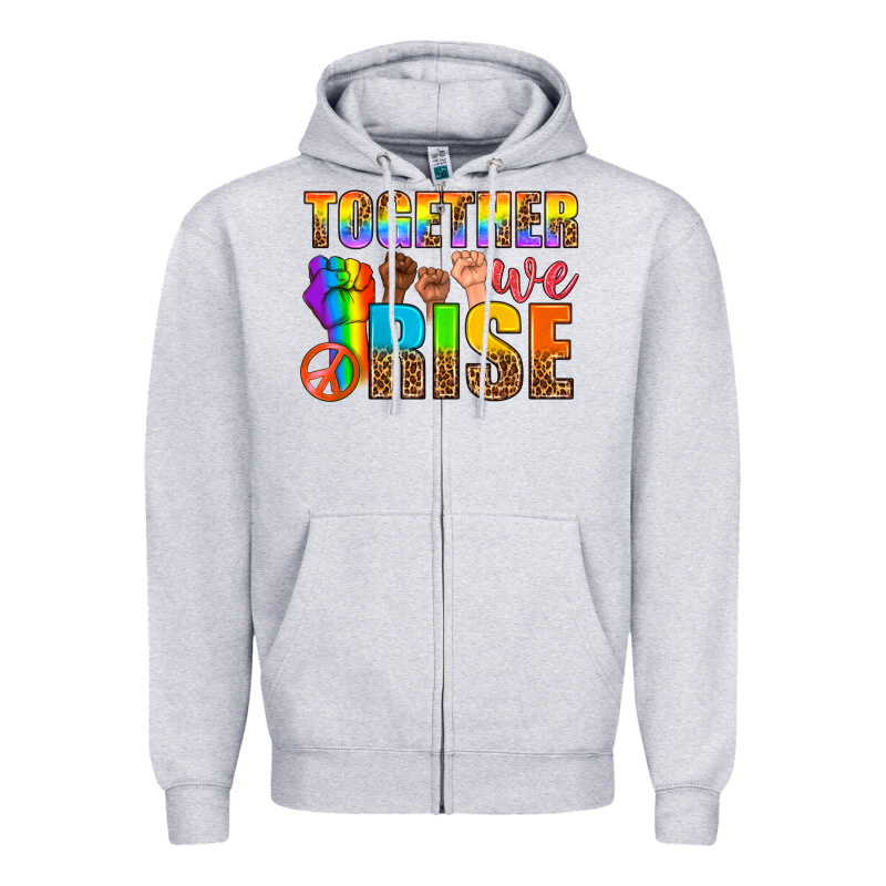 Western Lgbtq+ Together We Rise Zipper Hoodie by BundleAndBundleShop | Teevron