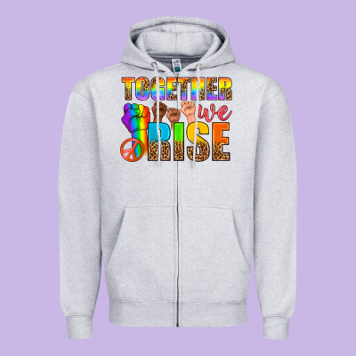 Western Lgbtq+ Together We Rise Zipper Hoodie Designed By Bundleandbundleshop
