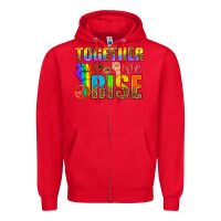 Red Western LGBTQ+ Together We Rise Zipper Hoodie - BundleAndBundleShop