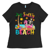 Black salty beach Ladies Tee - texasbilliewilder